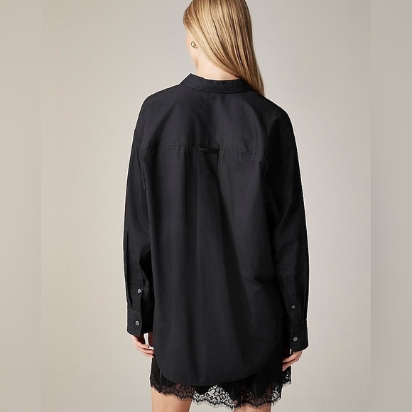 J. Crew Black Étienne oversized shirt in lightweight oxford - Picture 3 of 12